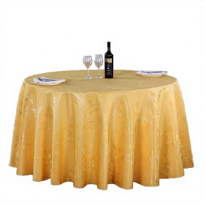 100% Polyester Luxury Round <strong>Table</strong> <strong>Cloth</strong> Decoration Banquet Wedding Embroidered Rosette Flower Tablecloth - Product Image 3