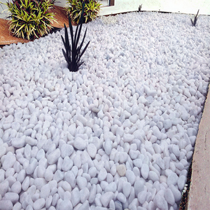 Galets de <span class=keywords><strong>pierre</strong></span> naturelle polie blanc neige, galets roulés pour la décoration de paysages et de jardins - Product Image 1