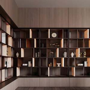 Modern Melamine <b>Wood</b> Bookcase <b>Shelves</b> Elegant Furniture Design for Living Room Cabinets - Product Image 1