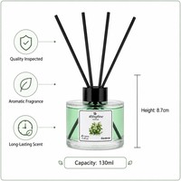 Difusor de Aroma de Vidrio Transparente de 130 ml con Aceite Esencial para el Hogar, Dormitorio, Hotel, Ambientador sin Llama, Regalo, Venta al por Mayor