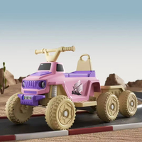 Voiture électrique pour enfants, poussette en plastique avec pédales et télécommande pour garçons et filles, rose