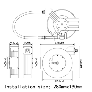 Carretes de <span class=keywords><strong>Manguera</strong></span> Retráctiles Certificados de Alta Resistencia y Óptima Calidad para Hidrolavadoras de Alta Presión Acero al Carbono con Boquillas Manuales para Cocina Comercial - Product Image 6