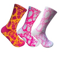 KTS306 kaus kaki jaring laba-laba Logo kustom kaus kaki basket desain sendiri kepribadian OEM kaus kaki katun olahraga bagus untuk pria wanita