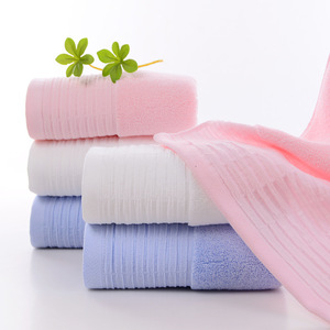 ผ้าเช็ดหน้าคิม ไรอัน ผ้าฝ้ายแท้ 34x74 ซม. หนานุ่ม ซึมซับดี ผ้าขนหนูสำหรับใช้ในบ้าน สีชมพู ขาว น้ำเงิน รับสกรีนโลโก้ - Product Image 2