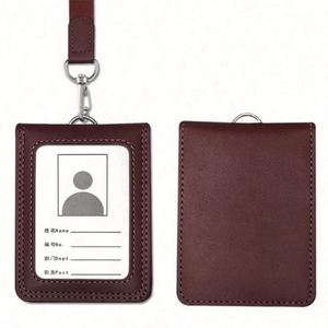Custom PU Leather Slim Business <b>Card</b> ID <b>Card</b> <b>Holder</b> with Lanyard 3 in Size Fashion Style - Product Image 6