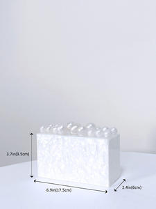 Moda acrílico mármol nupcial boda monedero fiesta graduación brillo embragues caja bolso mujer cena noche embrague cubo bolsa - Product Image 4