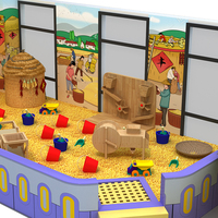 Ensemble de jeu d'imitation commercial pour enfants, avec scènes de ville, ferme, école maternelle, centre commercial, en alliage/métal