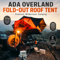 ADA OVERLAND Tente de toit souple imperméable Rip-Stop avec éclairage LED et échelle pour SUV 4x4 Overland