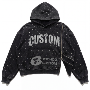 Sudadera con Capucha Personalizada de 450GSM, Corte Holgado, Estilo Urbano para Hombre, Lavado Vintage, Hombros Caídos, 100% Algodón, Felpa Francesa - Product Image 2