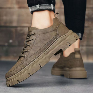 Modernos Zapatos de Trabajo Negros para Hombre, Zapatillas Deportivas Casuales de Cuero PU, Ligeras - Product Image 4