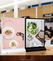 Boîte à lumière LED rechargeable double face A3, cadre en plastique, faible consommation, écologique, monochrome, pour menu de table intérieur ou suspendu en restaurant