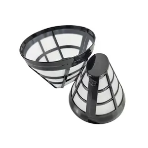 2024 Coffee Filter Basket V-shape Coffee Dripper Reusable Paperless Nylon Mesh Filter Coffee Filter