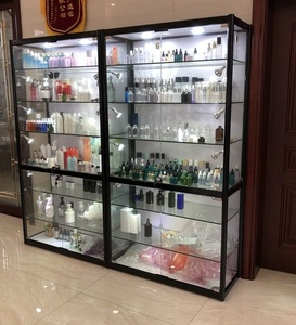 Customizable Boutique Tempered Glass Aluminum Alloy Lego <strong>Model</strong> Toy Glass Cabinet <strong>Display</strong> <strong>Case</strong> With LED Lights