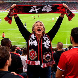 Écharpe de <span class=keywords><strong>club</strong></span> de football avec logo personnalisé pour les fans de sport, tricotée double face en acrylique, longue, jacquard - Product Image 3