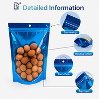 Sachet Doypack Bleu Anti-Humidité Lebei avec Fermeture Éclair pour Emballer Aliments, Noix, Céréales, Bonbons