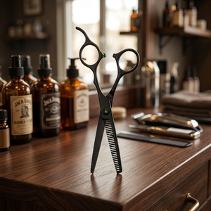 Ciseaux de coiffure professionnels ASAP de 6 pouces pour droitiers, en acier inoxydable, pour usage domestique, à pointe arrondie, avec longueur de manche réglable - Product Image 5