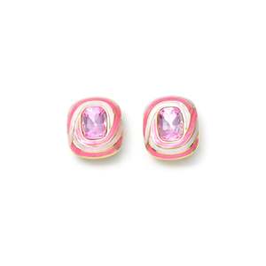 E350-230-065MH Trendy Geometric Bezel Setting Gold Plated Alloy <b>Stud</b> <b>Earrings</b> for Women's Party Occasions - Product Image 1