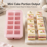 Moule à pâtisserie en silicone alimentaire avec couvercle, plateau carré à 10 cavités pour mini-gâteaux, mousses, gelées, fournitures de boulangerie en gros