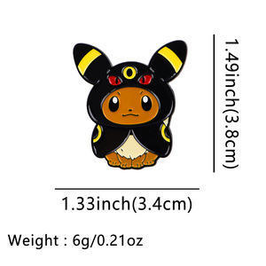 Spilla smaltata all'ingrosso Pokemoned con simpatico personaggio anime Eevee, spilla da bavero a forma di animale cartone animato Kawaii, distintivo per zaino e <span class=keywords><strong>accessori</strong></span> abbigliamento - Product Image 4