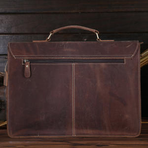 1061 bolso cruzado de cuero Crazy Horse para hombre, maletín Retro de negocios coreano de estilo Vintage, bolso informal de hombro suave para ordenador portátil - Product Image 2