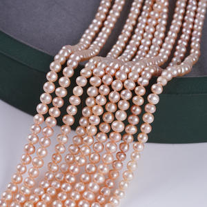 Collar de Perlas de Agua Dulce sin Núcleo de 4-5 mm, Color Gris, Forma de Arroz, Perlas Naturales Sueltas para Bisutería Hecha a Mano, Accesorios al por Mayor - Product Image 4