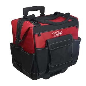 New Rolling Tool Bag With Wheels Electricians Portable Storage Organizer Tote Bag Telescoping Handle waterproof Trolley Tool Bag