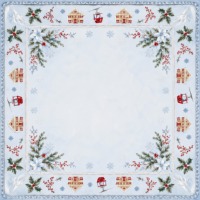 Tapis de jeu de mahjong et de jeu américain, motif hiver, ski alpin, Noël, houx, flocon de neige, antidérapant, insonorisant, pour chalet