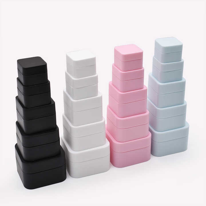 Empty BPA Free Double Wall Matte Frosted Face Cream PP Jars Cosmetic Square Plastic Jar with Lid