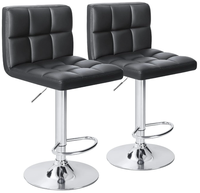 Tabourets de bar modernes en cuir PU, réglables, sans accoudoirs, hydrauliques, pour comptoir de cuisine, tabouret de bar en cuir synthétique, chaise de bureau pour usage domestique