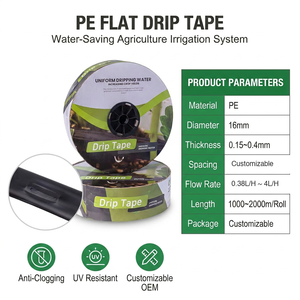 <span class=keywords><strong>Tuyau</strong></span> d'égouttement <span class=keywords><strong>plat</strong></span> d'<span class=keywords><strong>arrosage</strong></span> bon marché 16mm ruban d'irrigation <span class=keywords><strong>goutte</strong></span> <span class=keywords><strong>à</strong></span> <span class=keywords><strong>goutte</strong></span> <span class=keywords><strong>plat</strong></span> noir avec émetteur <span class=keywords><strong>plat</strong></span> - Product Image 1