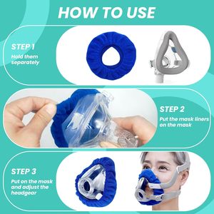 Forros Grandes para Mascarillas Clase I para Mascarillas <span class=keywords><strong>CPAP</strong></span> ResMed F20, Cubiertas Acolchadas Reutilizables, Material Absorbente para el Aceite <span class=keywords><strong>Facial</strong></span> - Product Image 3