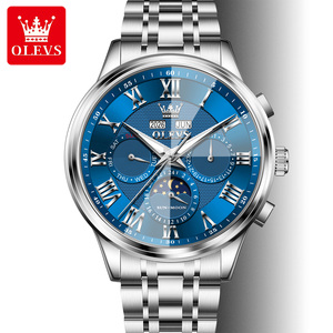 OLEVS 7113 Orologio Meccanico Automatico di Lusso Sportivo in Acciaio Inossidabile con Fasi Lunari, Luminoso e Impermeabile per Uomo - Product Image 1