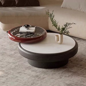 Hiện đại thực sự bằng đá cẩm thạch trắng đá bảng Top với kim loại bảng cơ sở phòng khách đồ nội thất Bàn cà phê thiết lập - Product Image 1