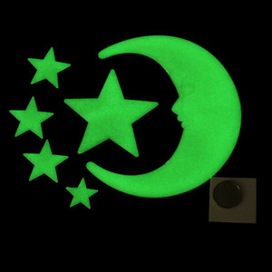 Pegatinas de pared de estrellas y luna que brillan en la oscuridad, de plástico fluorescente, extraíbles, para habitaciones infantiles, diseño moderno de dibujos animados - Product Image 3