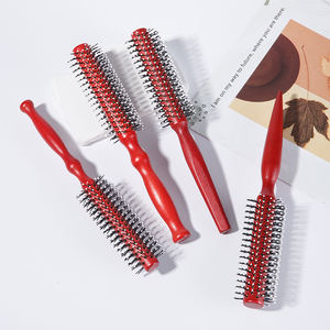 WANMEI Brand <strong>Hair</strong> Curling Comb Straight Roller Comb High-Temperature Resistant <strong>Hair</strong> <strong>Styling</strong> Lotus Wood Round <strong>Hair</strong> Brush - Product Image 5