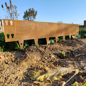 GNEE Valla de borde al aire libre moderna para macizos de flores y jardines Acero de intemperie en forma de rectángulo - Product Image 3