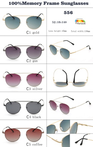 556 hợp thời trang vòng phụ nữ kim loại Kính mát phân cực men Sun <span class=keywords><strong>Glasses</strong></span> Retro UV400 lái xe Khung Brown linh hoạt thời trang uốn cong - Product Image 3