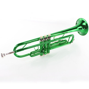 <span class=keywords><strong>Prix</strong></span> de gros <span class=keywords><strong>trompette</strong></span> verte corne en laiton vent instrument de musique pour débutants - Product Image 2