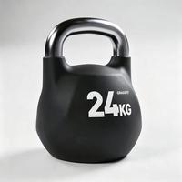 Kettlebell HRX 32 kg, poignée en acier électroplaqué, monobloc, noyau en fonte moulée sous pression, pour entraînement fonctionnel de force, utilisation en salle de sport