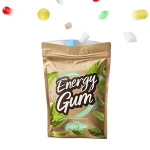 Vegan Friendly Aspartame Free Energy Caffeine Gum Powerful Fresh Breath Mints Chewing Gum
