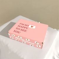 Individuell Bedruckte Rosa Kleine Recycelbare Stabile Wellpappe-Verpackungsbox für Kosmetik, Hautpflege, Schmuck, Socken, Pelz