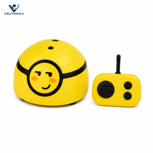 Voiture télécommandée mignonne, voiture télécommandée jaune avec visage souriant pour enfants et <span class=keywords><strong>chats</strong></span>, mini jouet RC de 7,5 cm - Product Image 1