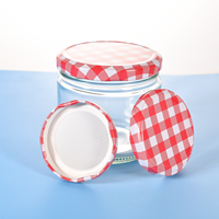 Couvercles pour bocaux Mason 48/58/63/70/82 mm, rouge à carreaux, pour bocaux à confiture, bocaux à conserve à ouverture standard