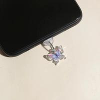 Pendentif anti-poussière pour téléphone portable, design papillon, accessoire de protection pour port Micro USB