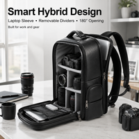 Sac à dos pour appareil photo personnalisé, en cuir et polyester, imperméable, grande capacité, professionnel, pour voyage, ordinateur portable, photographe, SLR, DSLR
