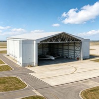 Hangar de Acero Multifuncional Personalizado para Estacionamiento, Reparación y Almacenamiento de Herramientas de Aviones Privados