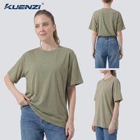 T-shirt pour femme Kuenzi, personnalisé avec logo, col rond, manches courtes, 100% coton, 280GSM, coupe ample, épaules tombantes