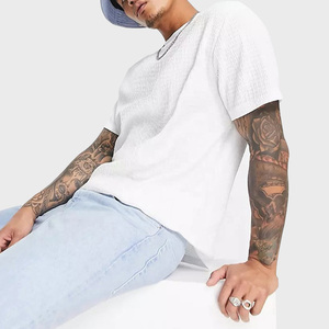 Vêtements à col rond avec impression de logo personnalisée T Shirt Men Casual Loose White T-Shirt High Quality Solid Color Men's T-Shirts Wholesale - Product Image 4