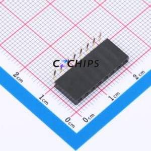 XDM254-1-08-W-8.5-G0 Pin Socket Bent Lead Through Hole,P=2.54mm Connector 1x8P 2.54mm Square Hole Right Angle Insert - Product Image 1