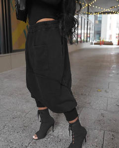 2025 Chic Street Wear moda Otoño <span class=keywords><strong>Cargo</strong></span> Harem pantalones bolsillo diseño Casual Joggers Hip Hop pantalones de chándal para mujeres - Product Image 6